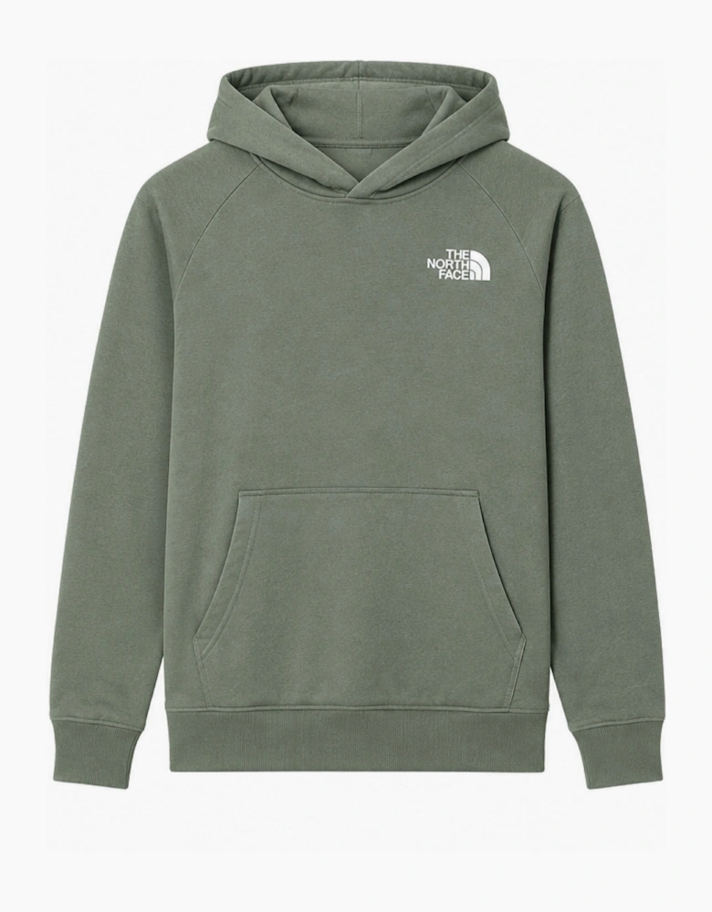 The North Face Raglan Red Box Hoodie in Khaki