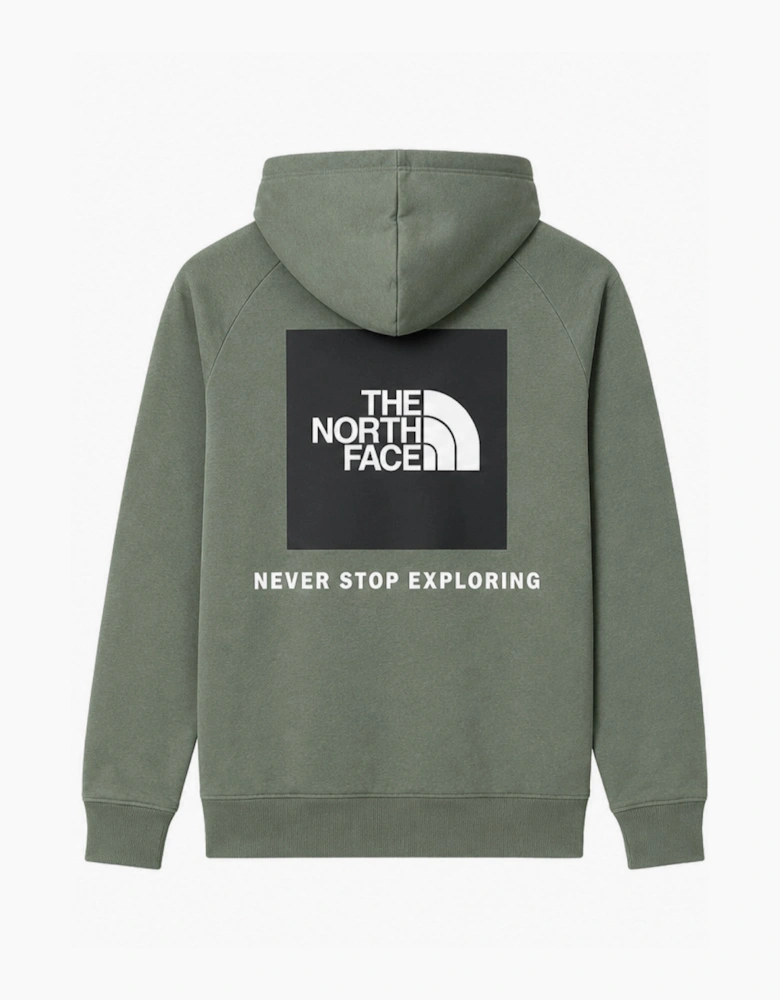 The North Face Raglan Red Box Hoodie in Khaki