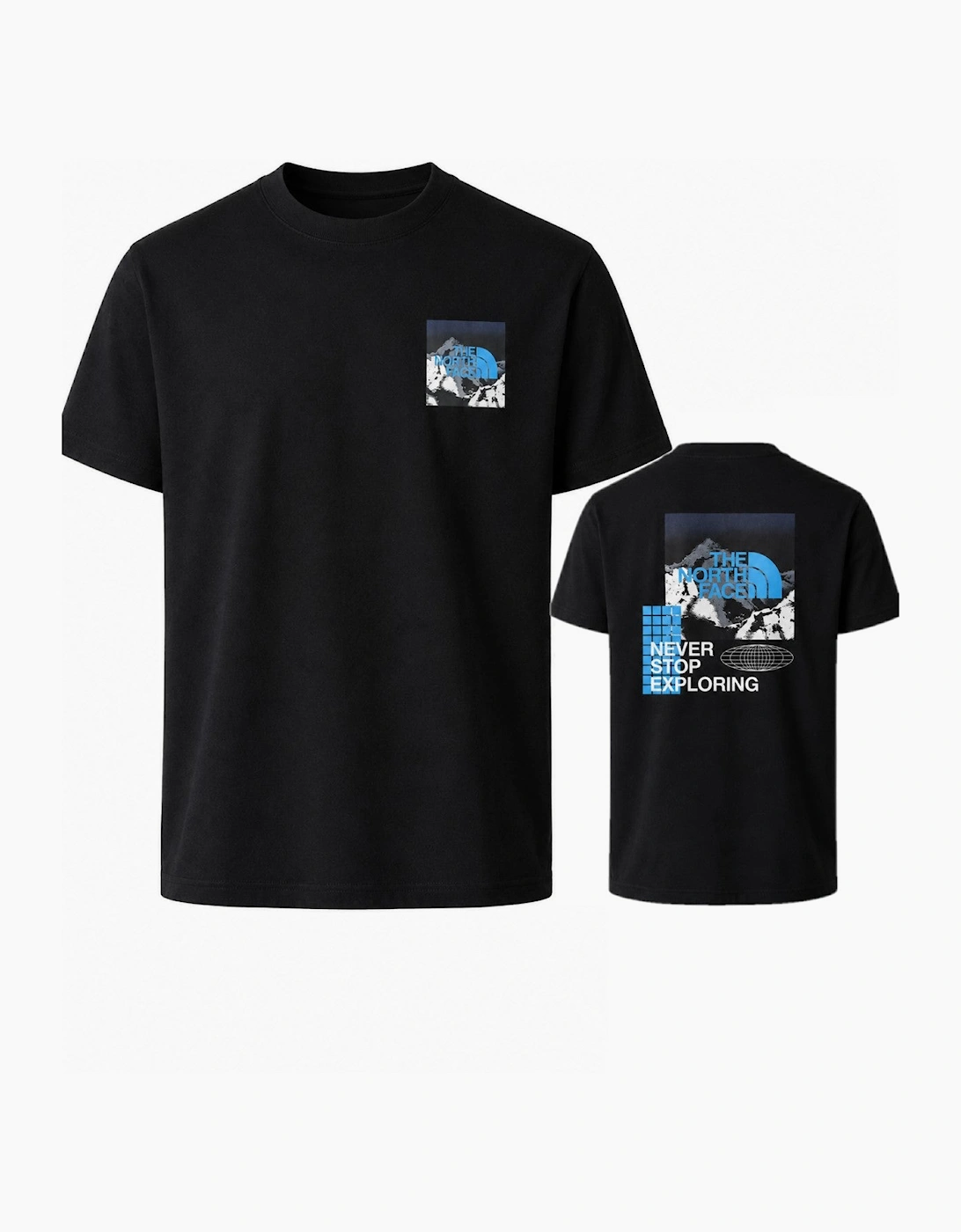 The North Face Mens Energy Graphic Mountain Logo T-Shirt in Black