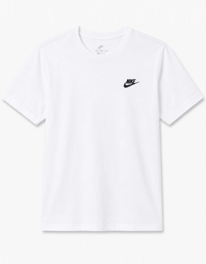 Nike Mens Embroidered Logo Swoosh T Shirt in White