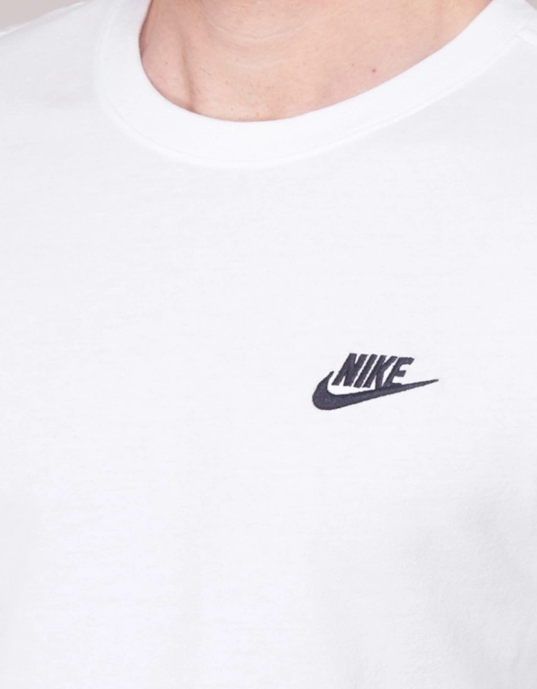 Nike Mens Embroidered Logo Swoosh T Shirt in White