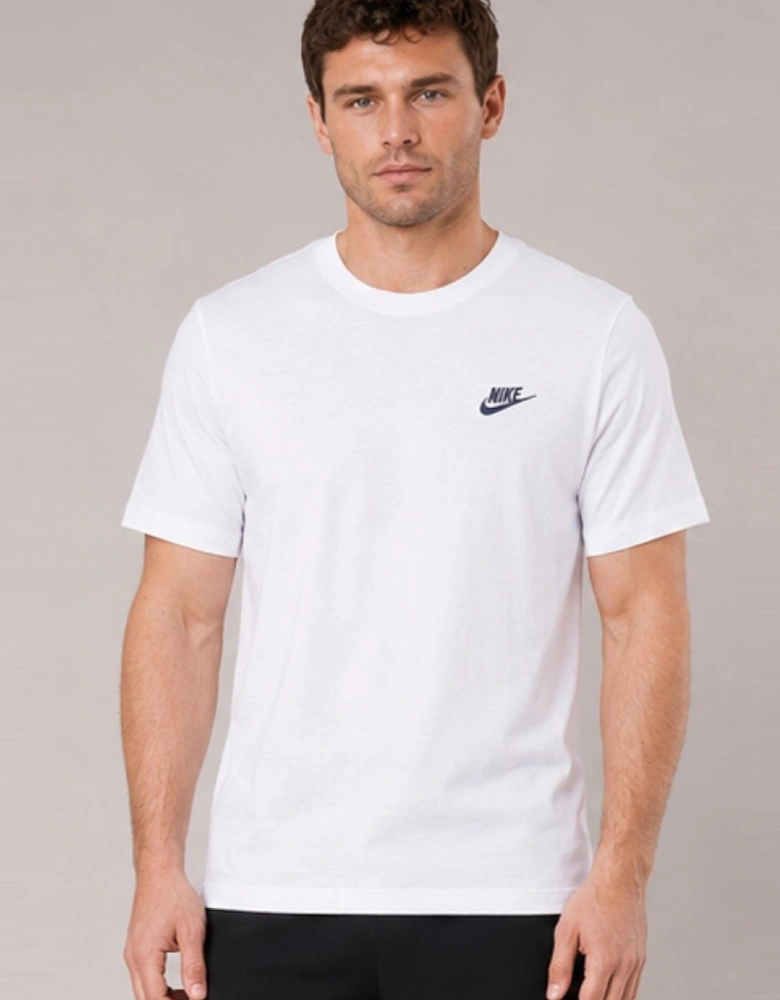 Nike Mens Embroidered Logo Swoosh T Shirt in White