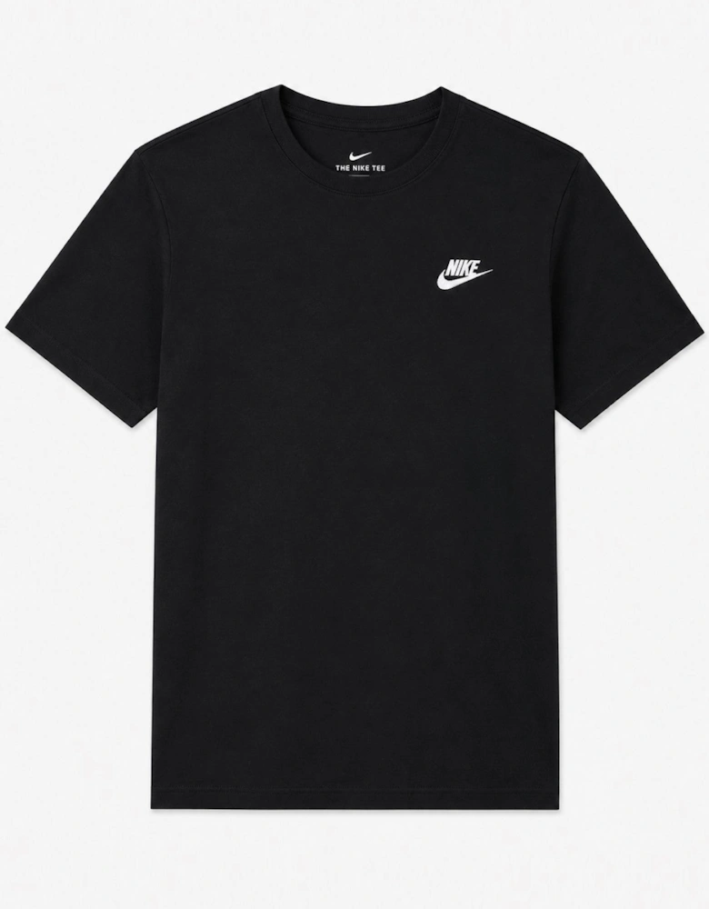 Nike Mens Embroidered Logo Swoosh T Shirt in Black