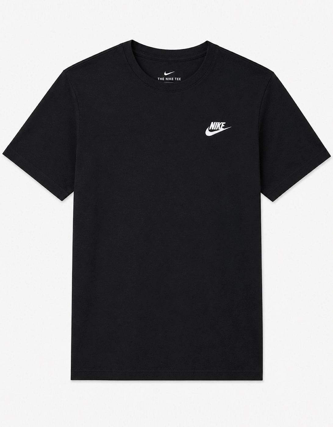 Nike Mens Embroidered Logo Swoosh T Shirt in Black, 6 of 5