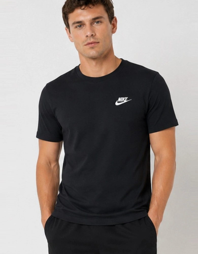 Nike Mens Embroidered Logo Swoosh T Shirt in Black