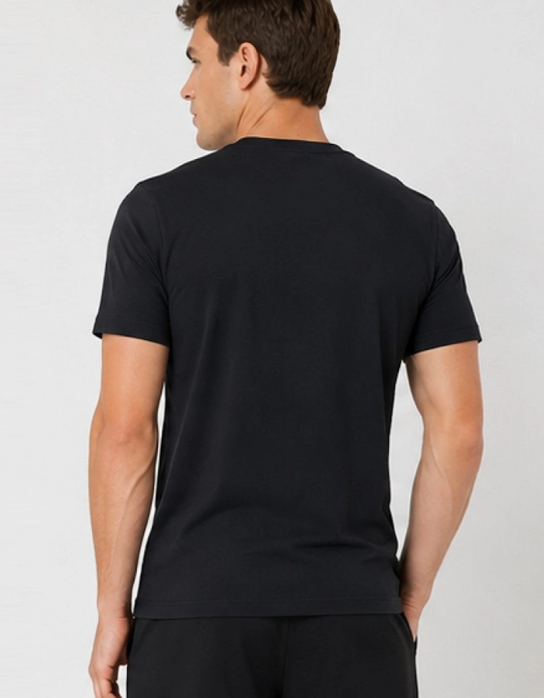Nike Mens Embroidered Logo Swoosh T Shirt in Black