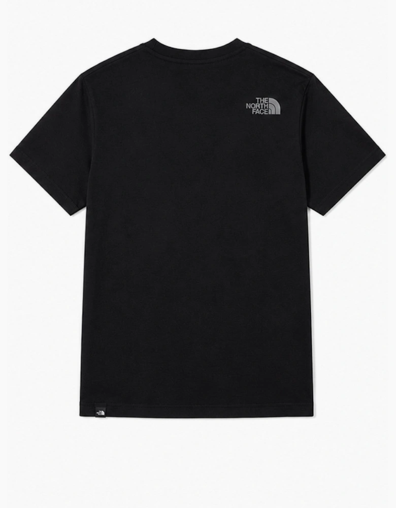 The North Face Mens Tee Reflective Grey Logo T-Shirt in Black