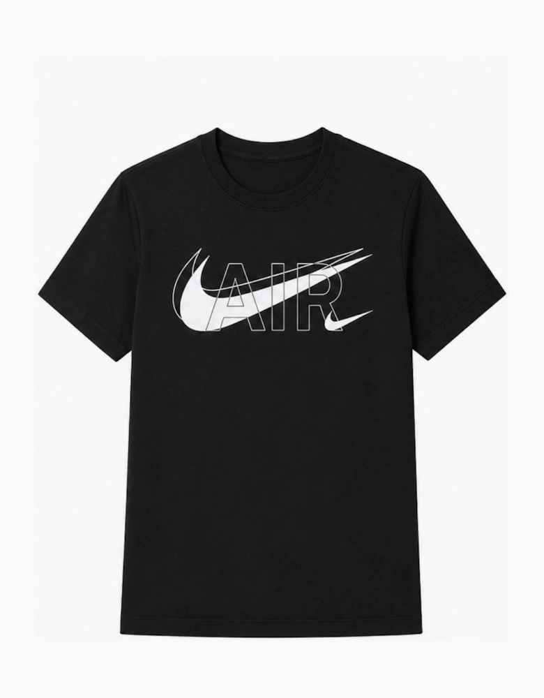 Nike Air Mens Sportswear Multi Swoosh Logo T Shirt in Black