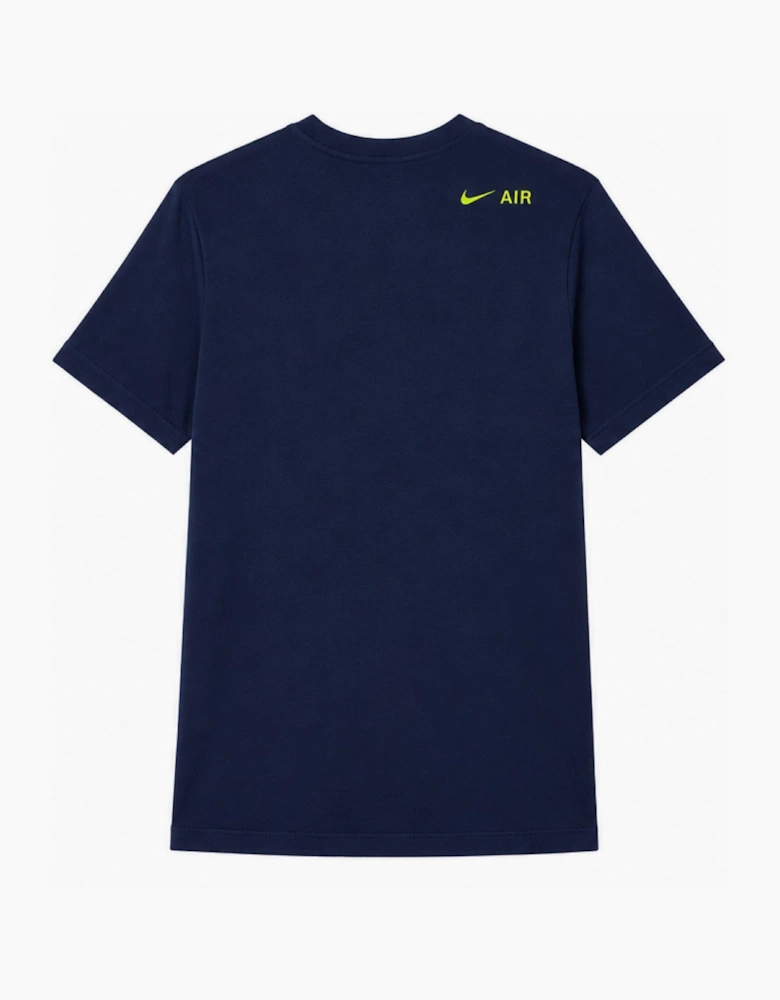 Nike Air Mens Sportswear Multi Swoosh Logo T Shirt in Navy