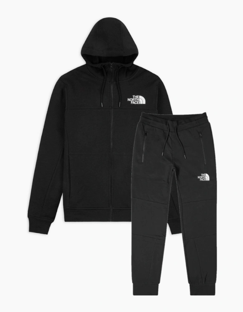 The North Face Mens Himalayan Zip Up Cut and Sew Design Tracksuit in Black