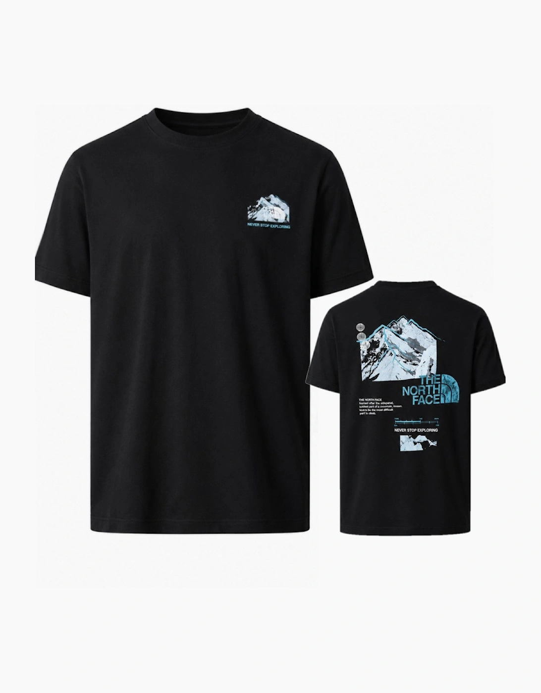 The North Face Mens Dark Matter Mountain Logo SS in Black
