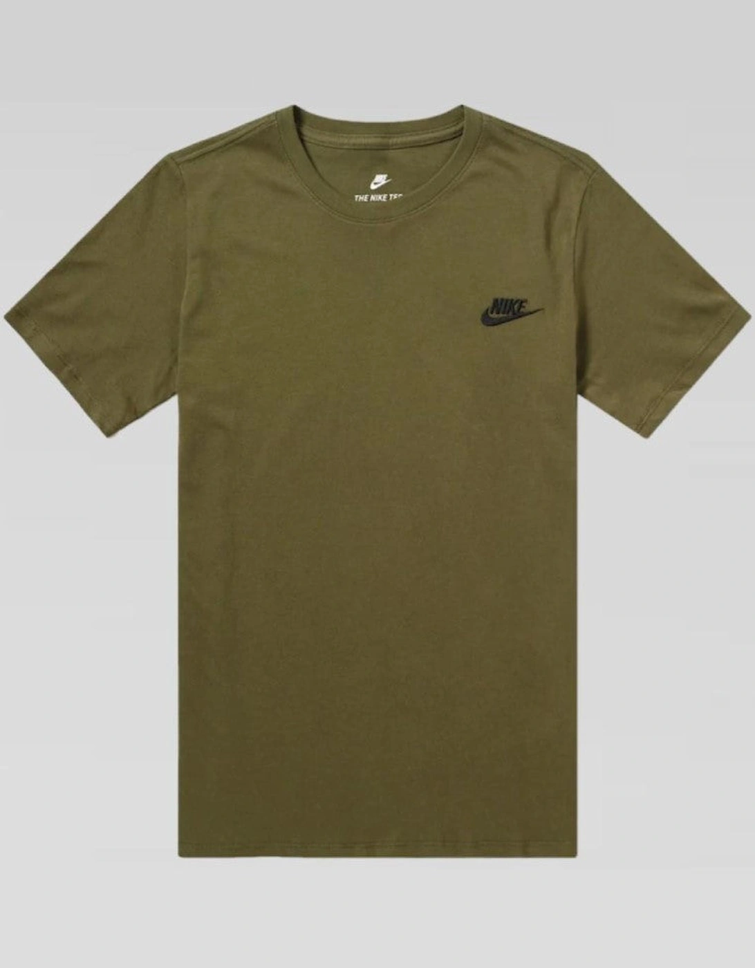 Nike Mens Embroidered Logo Swoosh T Shirt in Olive, 6 of 5