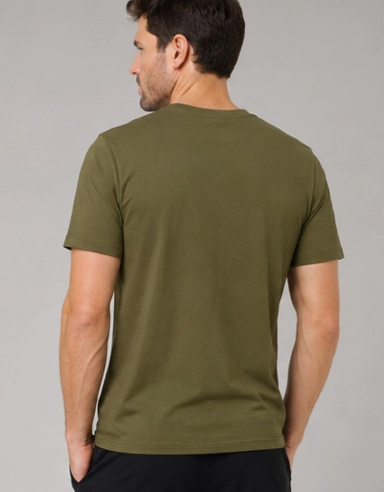 Nike Mens Embroidered Logo Swoosh T Shirt in Olive