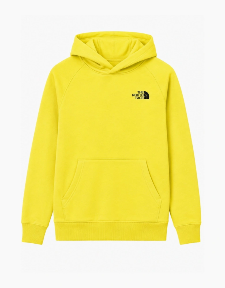 The North Face Raglan Red Box Hoodie in Yellow