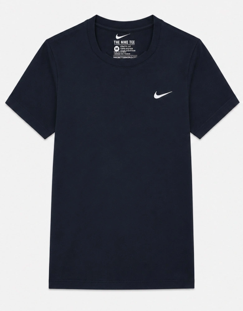 Nike Mens Embroidered Logo Swoosh T Shirt in Navy