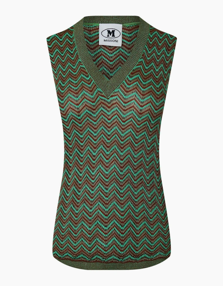Womens Zag Knitted Tank Vest