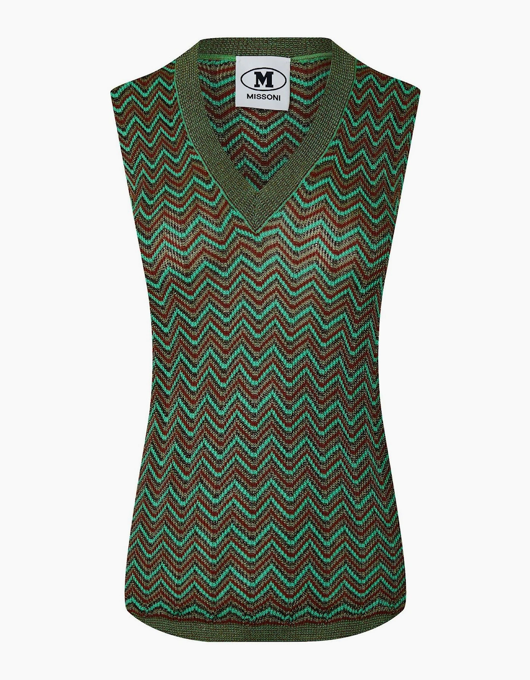 Womens Zag Knitted Tank Vest, 3 of 2