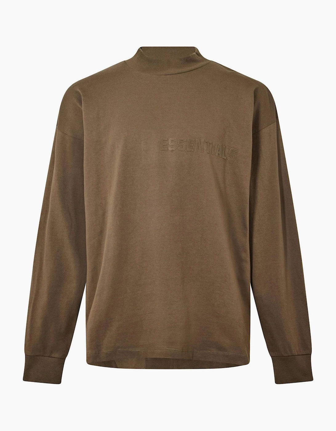 Fear Of God Essentials Men's Brown Unisex Adults Ls Tee Oversized Fit T-Shirt - Size 40