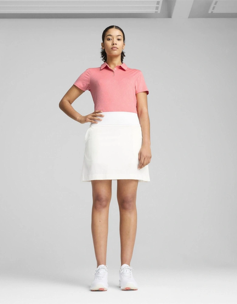 Womens W Mattr Lianas Jacquard Ss Polo Shirt
