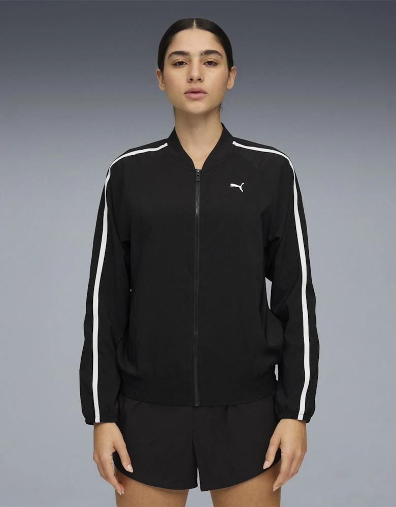 Floral Ribbon Woven Full Zip Tracksuit Top