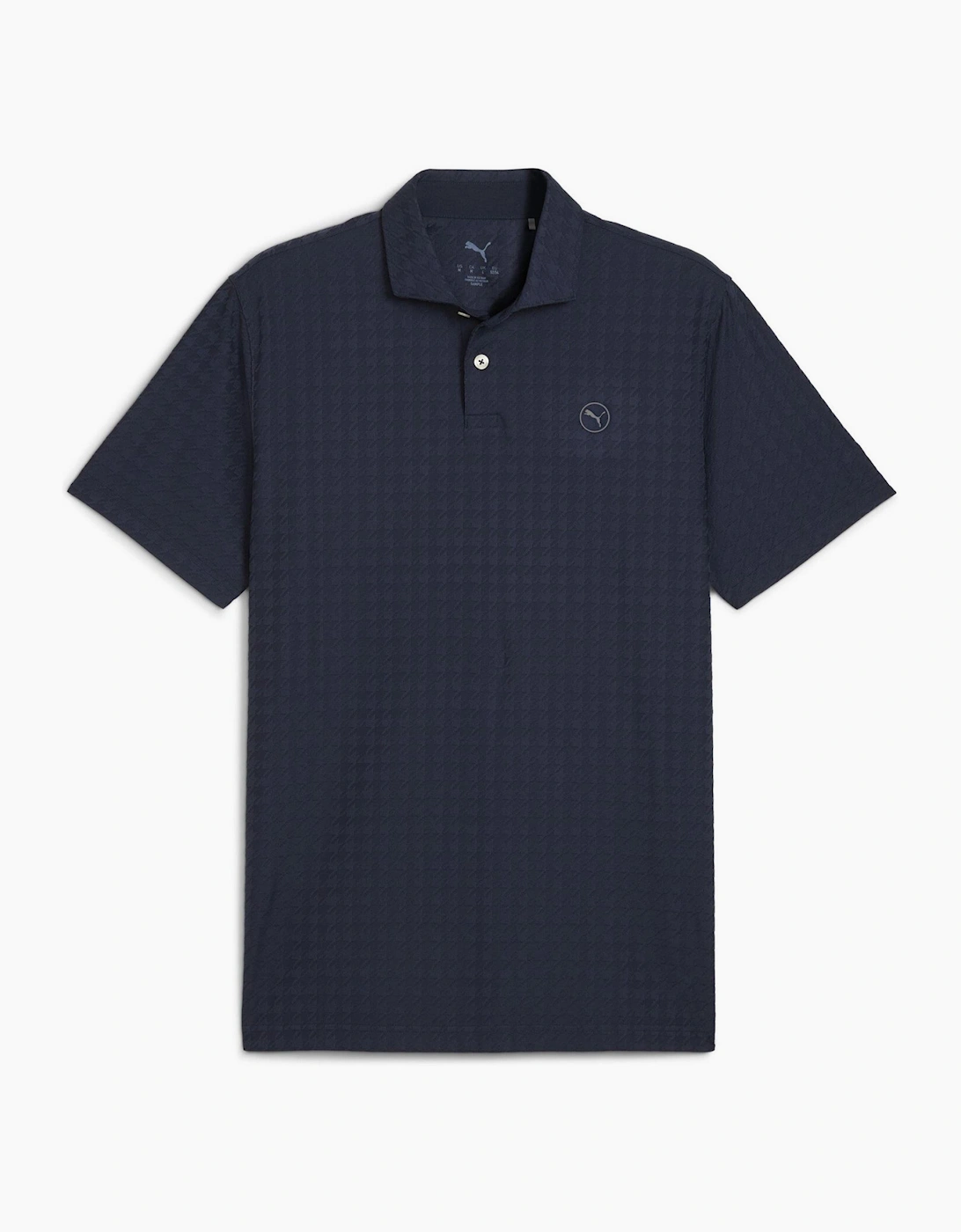 Puma Puma Men's Mattr Houndstooth Short Sleeve Performance Polo Shirt - Navy