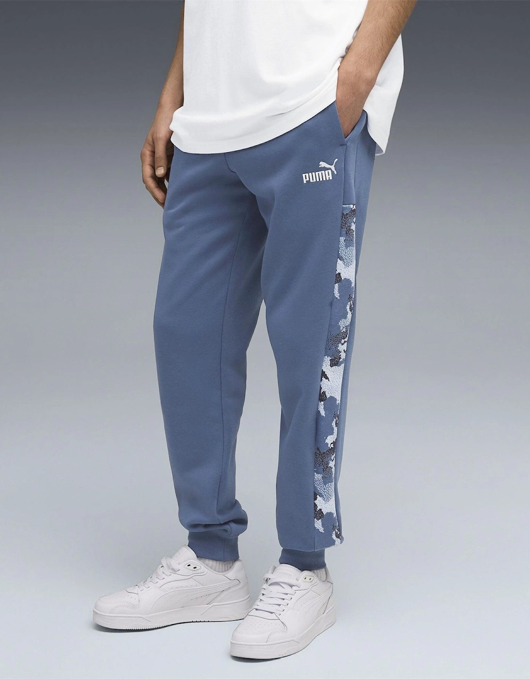 Camo Fleece Closed Hem Jogging Bottoms