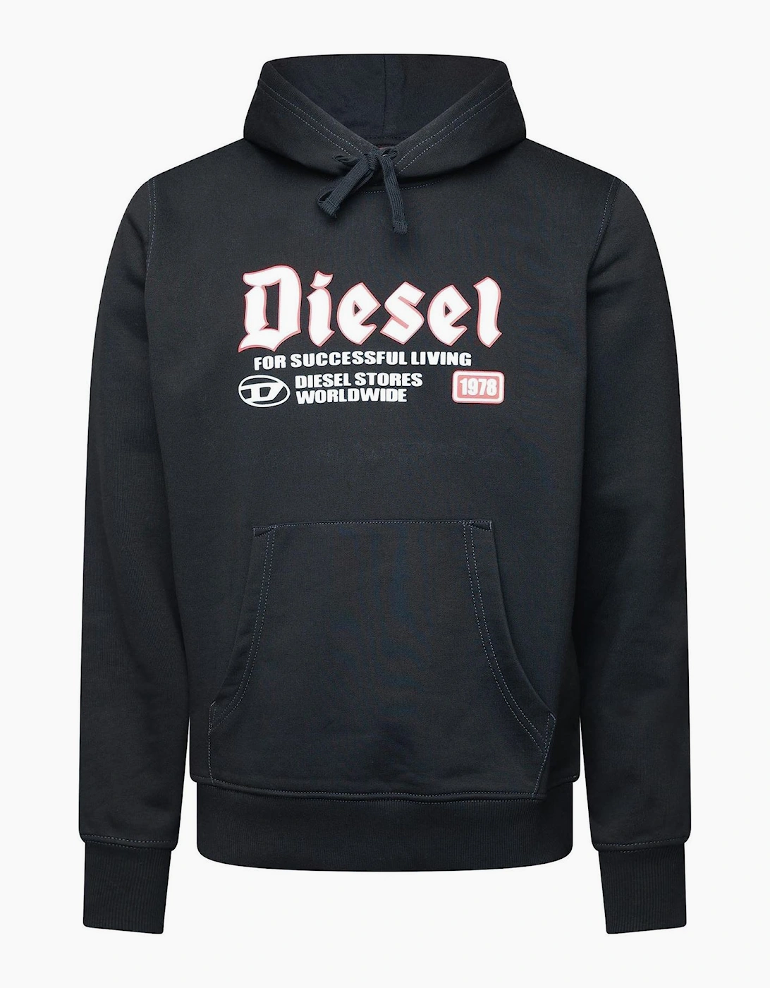 Diesel Men's Black Over The Head Hoodie - Size 42
