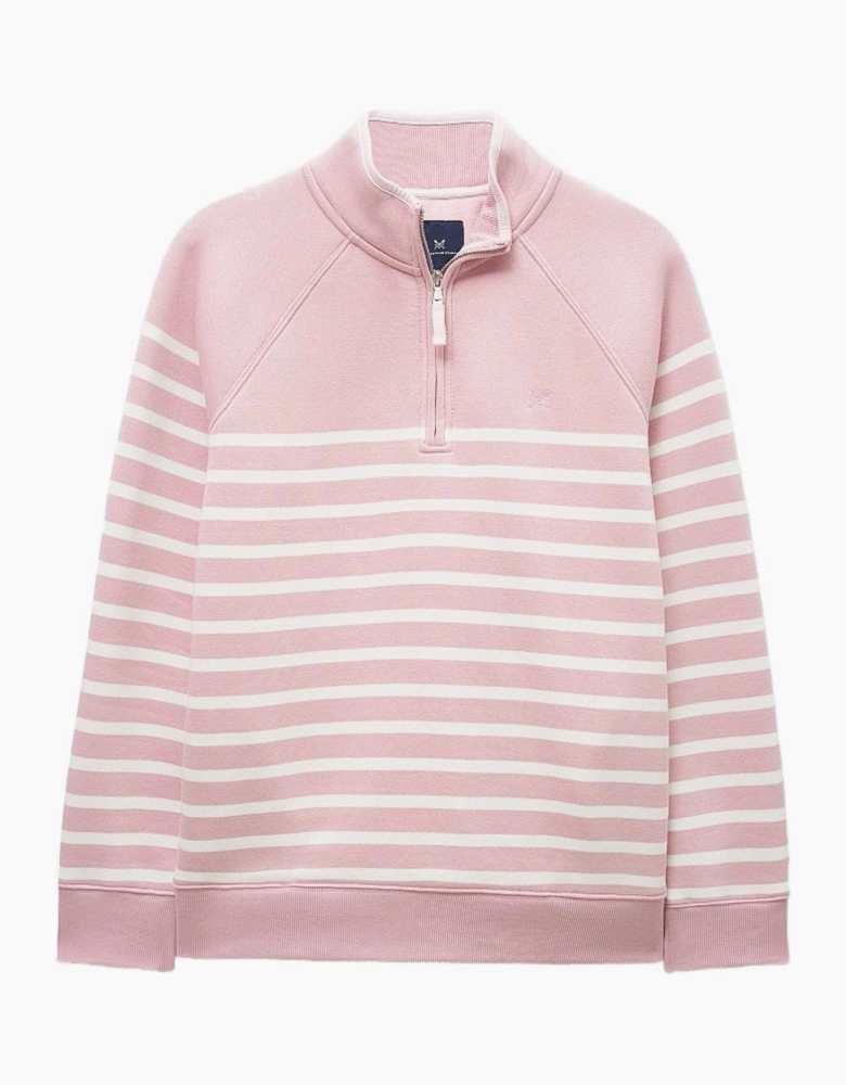 Crew Clothing Womens Half Zip Striped Sweatshirt