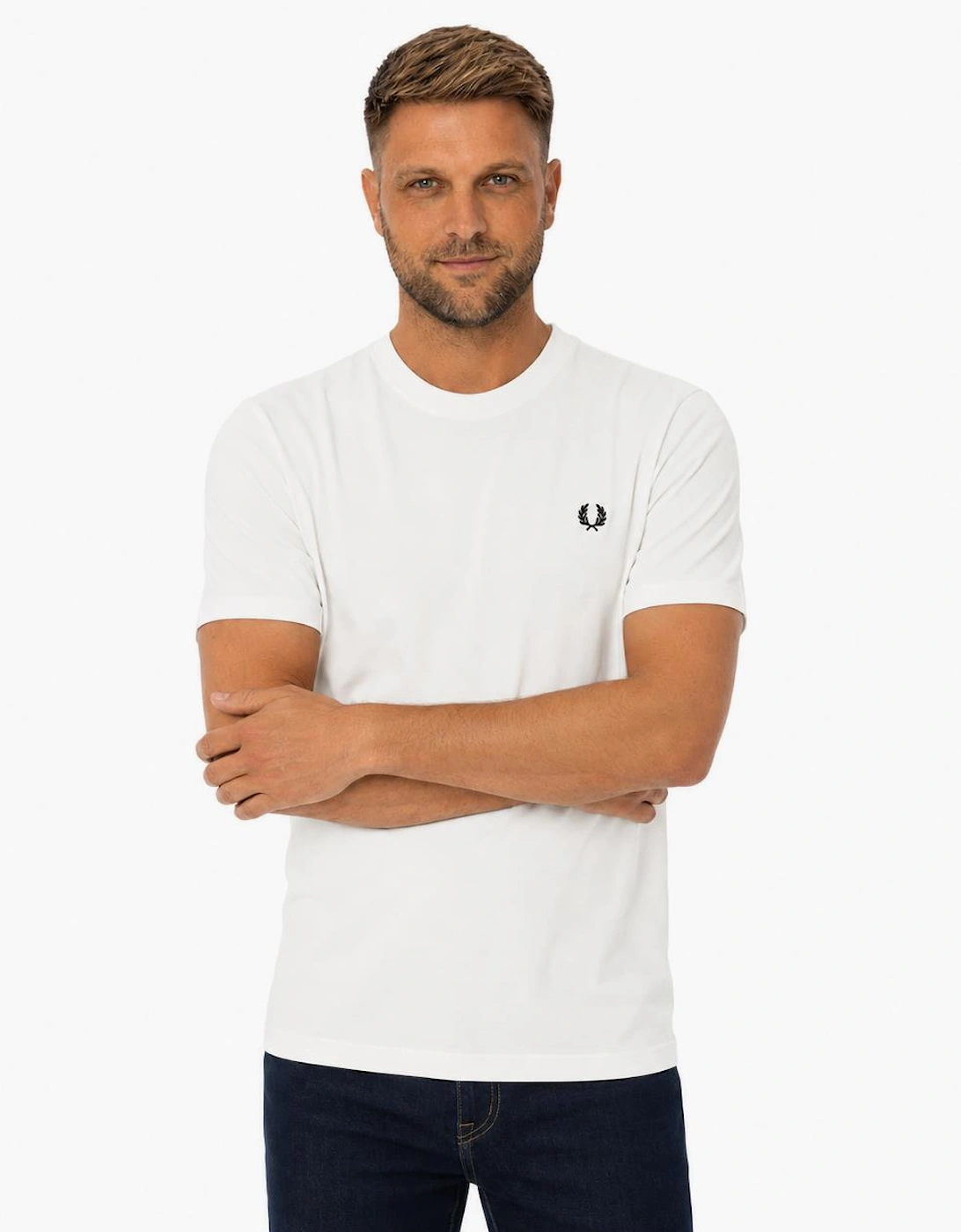 Fred Perry Crew Neck T-Shirt Snow White