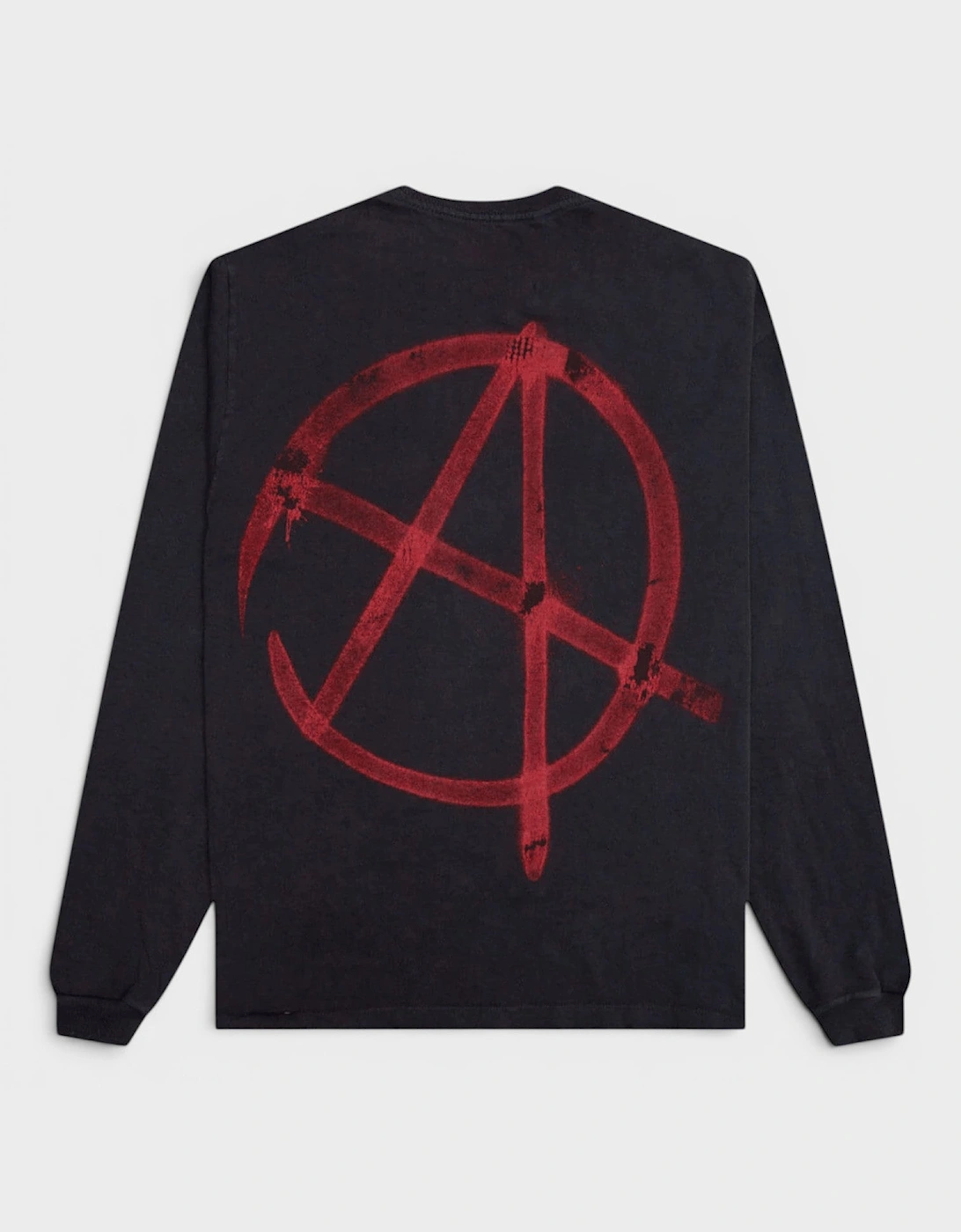 Anarchy Long Sleeve T-Shirt Black Red, 3 of 2
