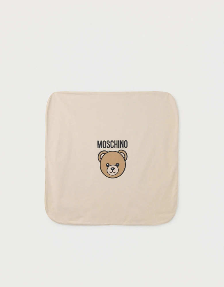 MOSCHINO BEIGE BABY BLANKET MUB00O