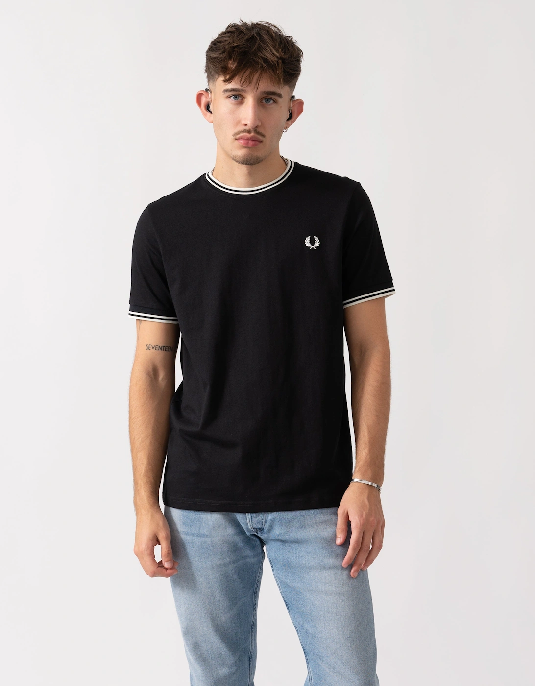 Fred Perry Mens Twin Tipped T-Shirt - Black 102, 5 of 4