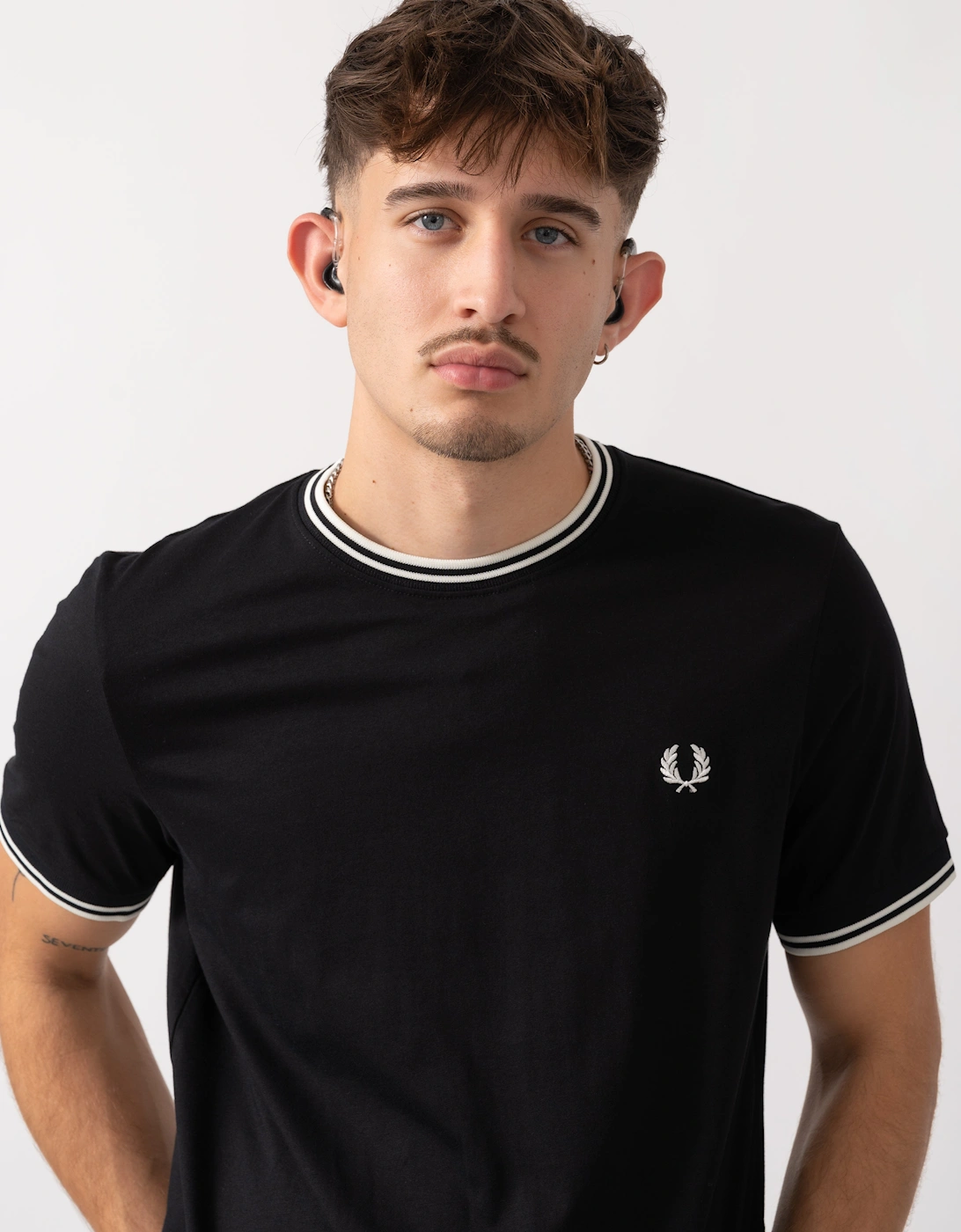 Fred Perry Mens Twin Tipped T-Shirt - Black 102