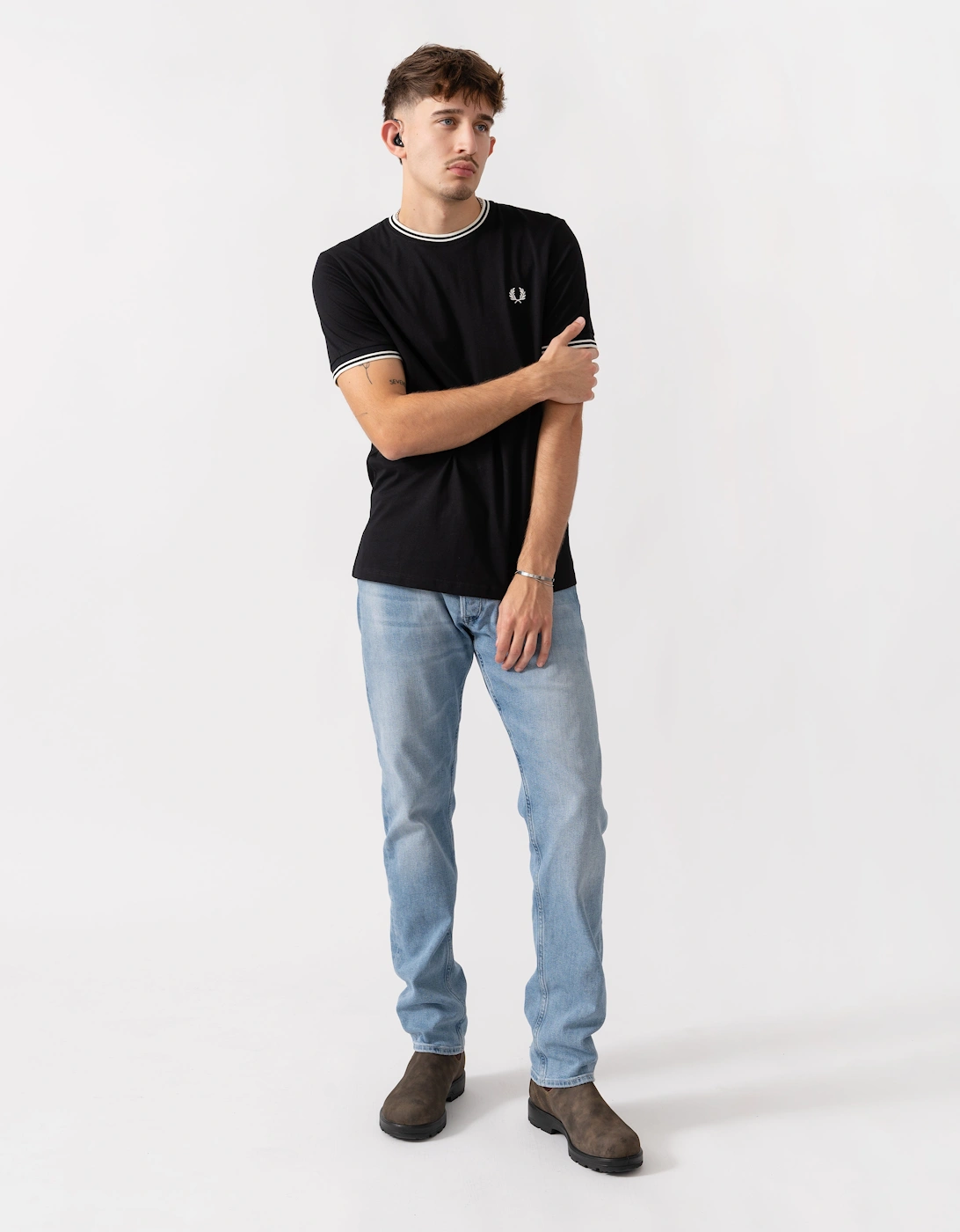 Fred Perry Mens Twin Tipped T-Shirt - Black 102