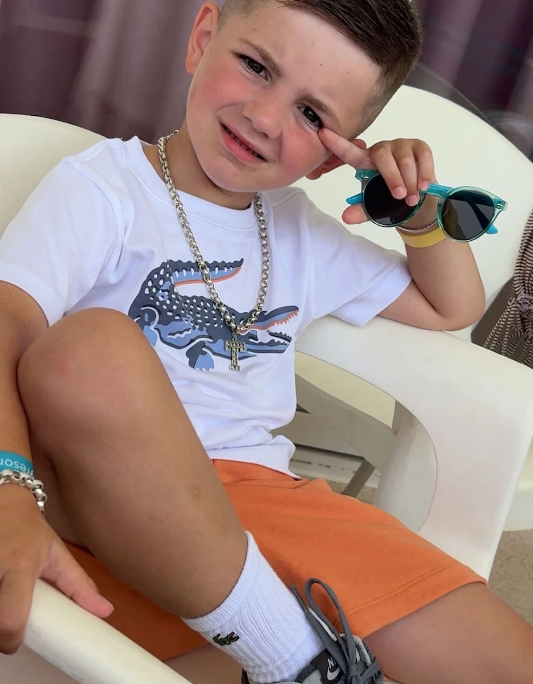 LACOSTE BOYS T SHIRT & SHORTS SET 847559