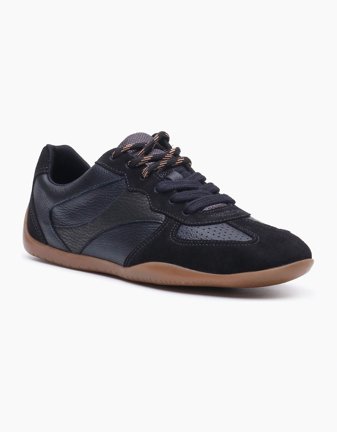 Hush Puppies Jovie Leather Women's BLACK Trainers, 10 of 9