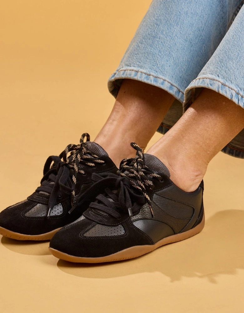 Hush Puppies Jovie Leather Women's BLACK Trainers