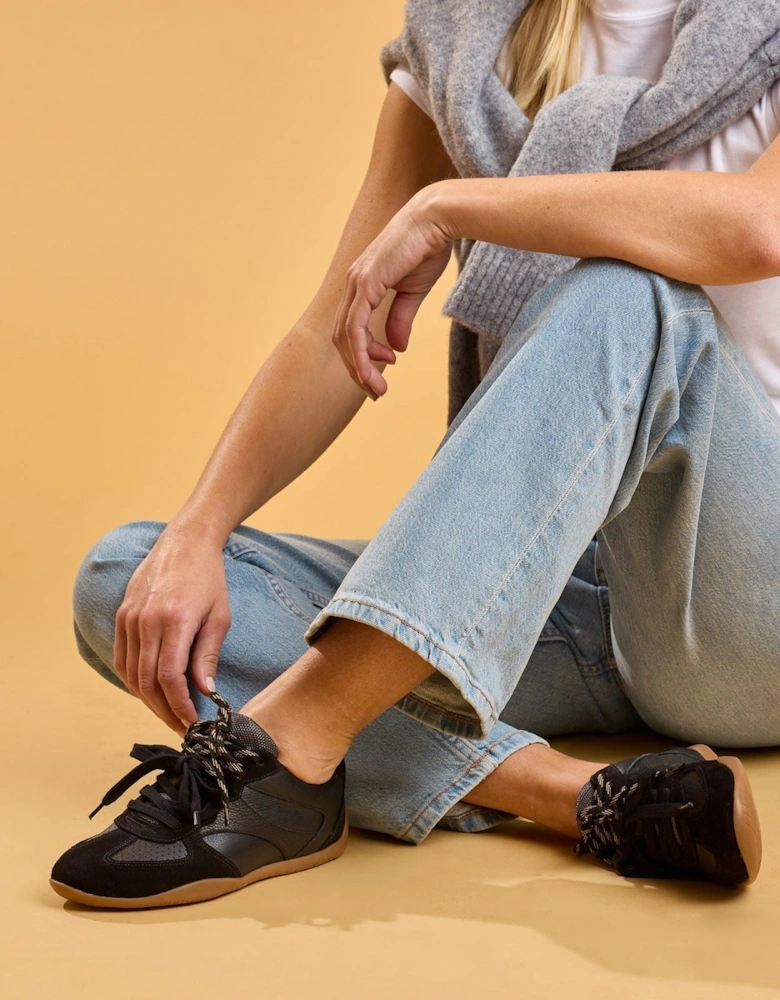 Hush Puppies Jovie Leather Women's BLACK Trainers