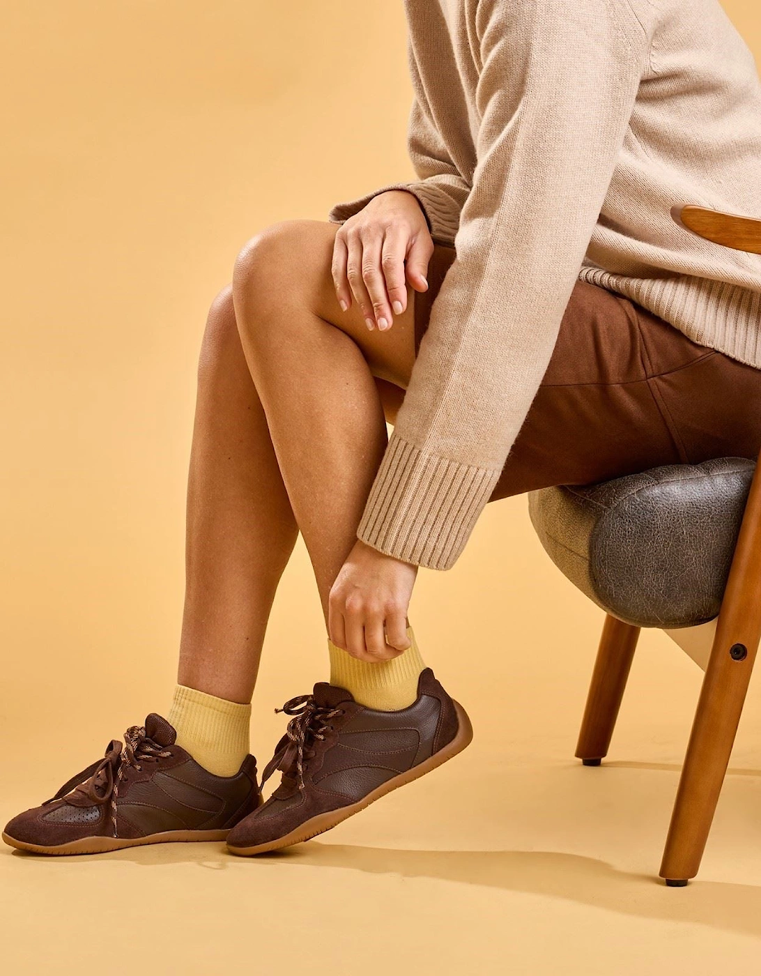 Hush Puppies Jovie Leather Women's CHOCOLATE Trainers