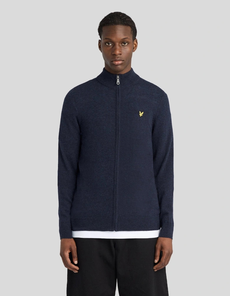Lambswool Blend Zip Cardigan