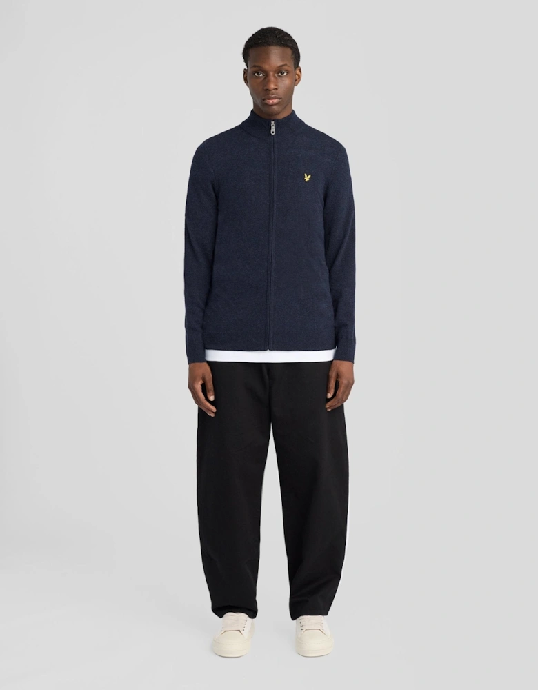 Lambswool Blend Zip Cardigan