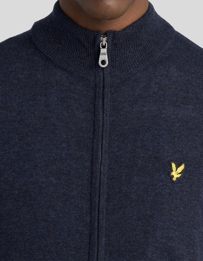 Lambswool Blend Zip Cardigan