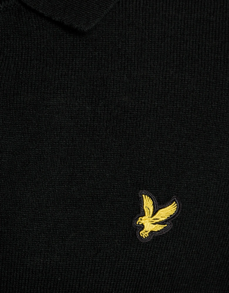 Merino Blend Long Sleeve Polo Shirt