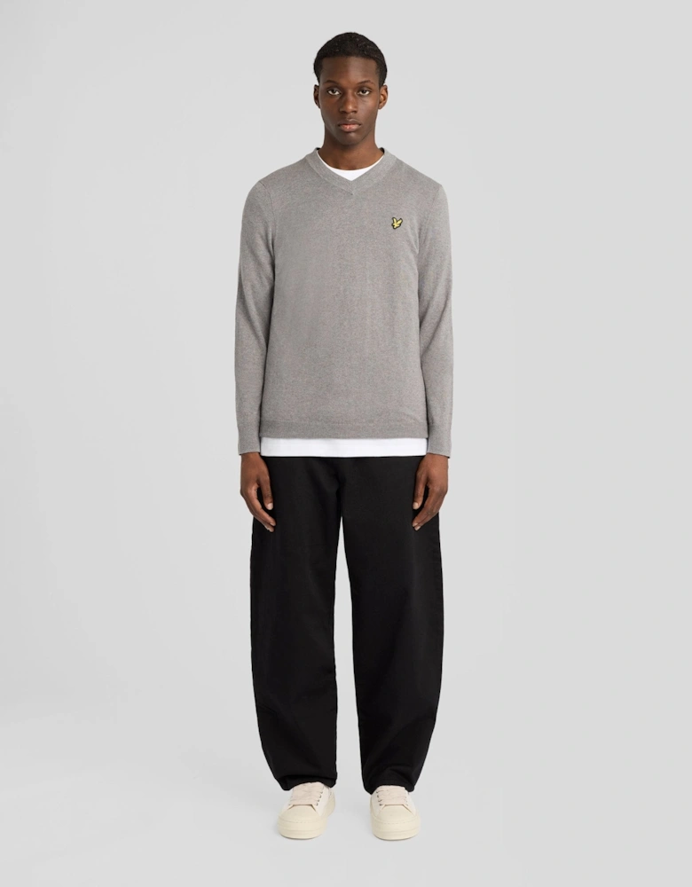 Cotton Merino V Neck Jumper