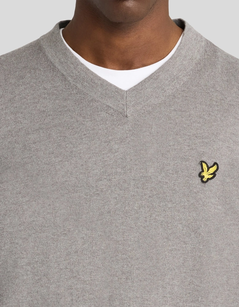 Cotton Merino V Neck Jumper