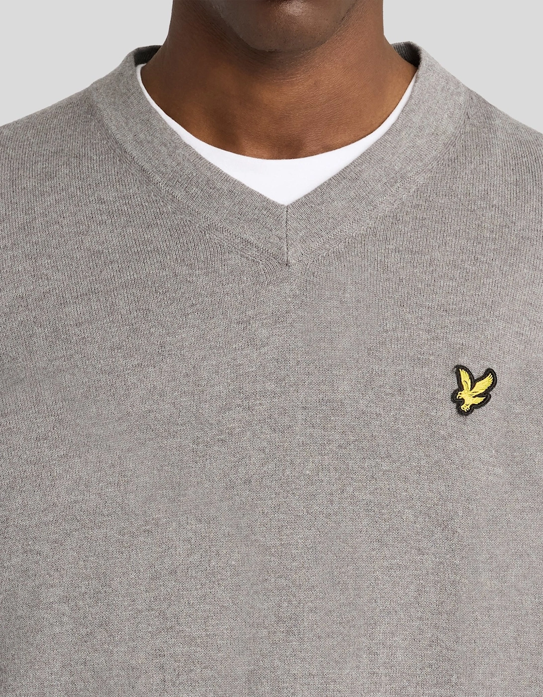 Cotton Merino V Neck Jumper