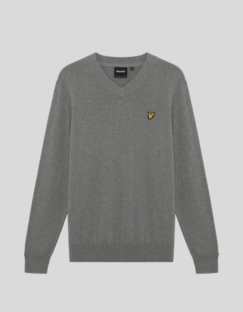 Cotton Merino V Neck Jumper
