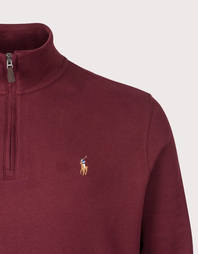 Loose Fit Estate-Rib Quarter Zip Knit Jumper