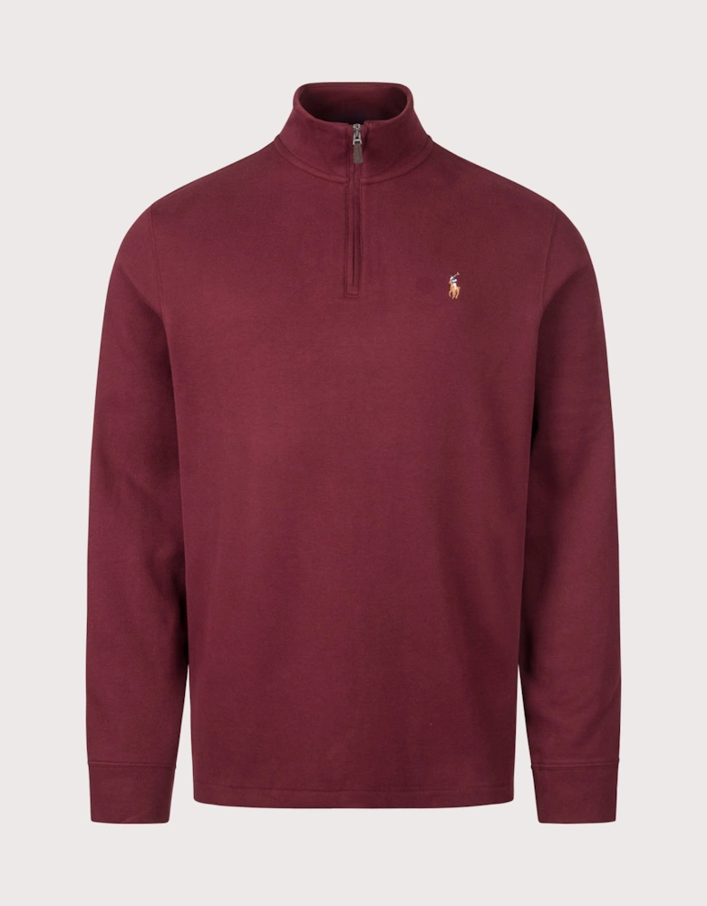 Loose Fit Estate-Rib Quarter Zip Knit Jumper