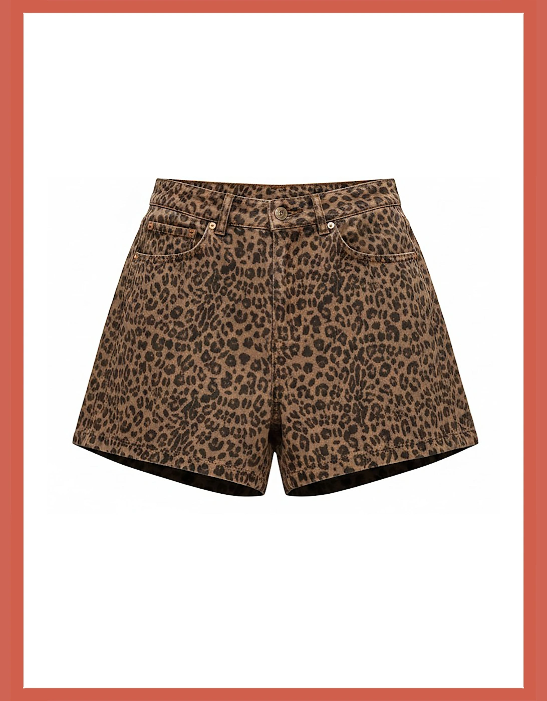 Ditta Chocolate Leopard Cotton Shorts
